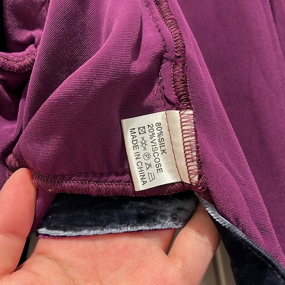 Goody Goody California Sz XL velvet rosette jacket silk Grey Purple flowers - Picture 4 of 7